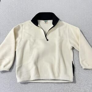 Vintage Timberline Colorado Sweater Mens L White Fleece Quarter Zip USA Ski 90s